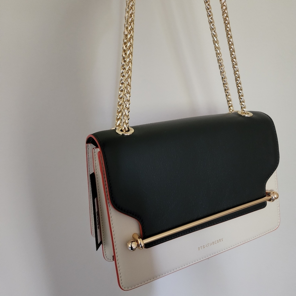 Strathberry East/West Handbag Black/Diamond with Fire Edge